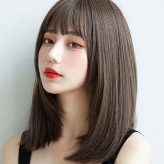 ヘアウィッグ ブラック ロング さらつや ストレート 耐熱 ネット付き 黒髪(ロングストレート)