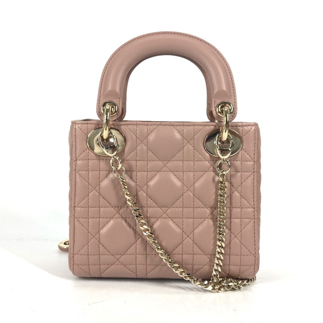 Dior(ディオール)のディオール Dior Lady Dior バッグ ミニ M0505ONGE_M50P レディディオール カナージュ チェーン ショルダーバッグ 斜め掛け カバン ハンドバッグ ラムスキン ピンクベージュ系 新品同様 レディースのバッグ(ハンドバッグ)の商品写真