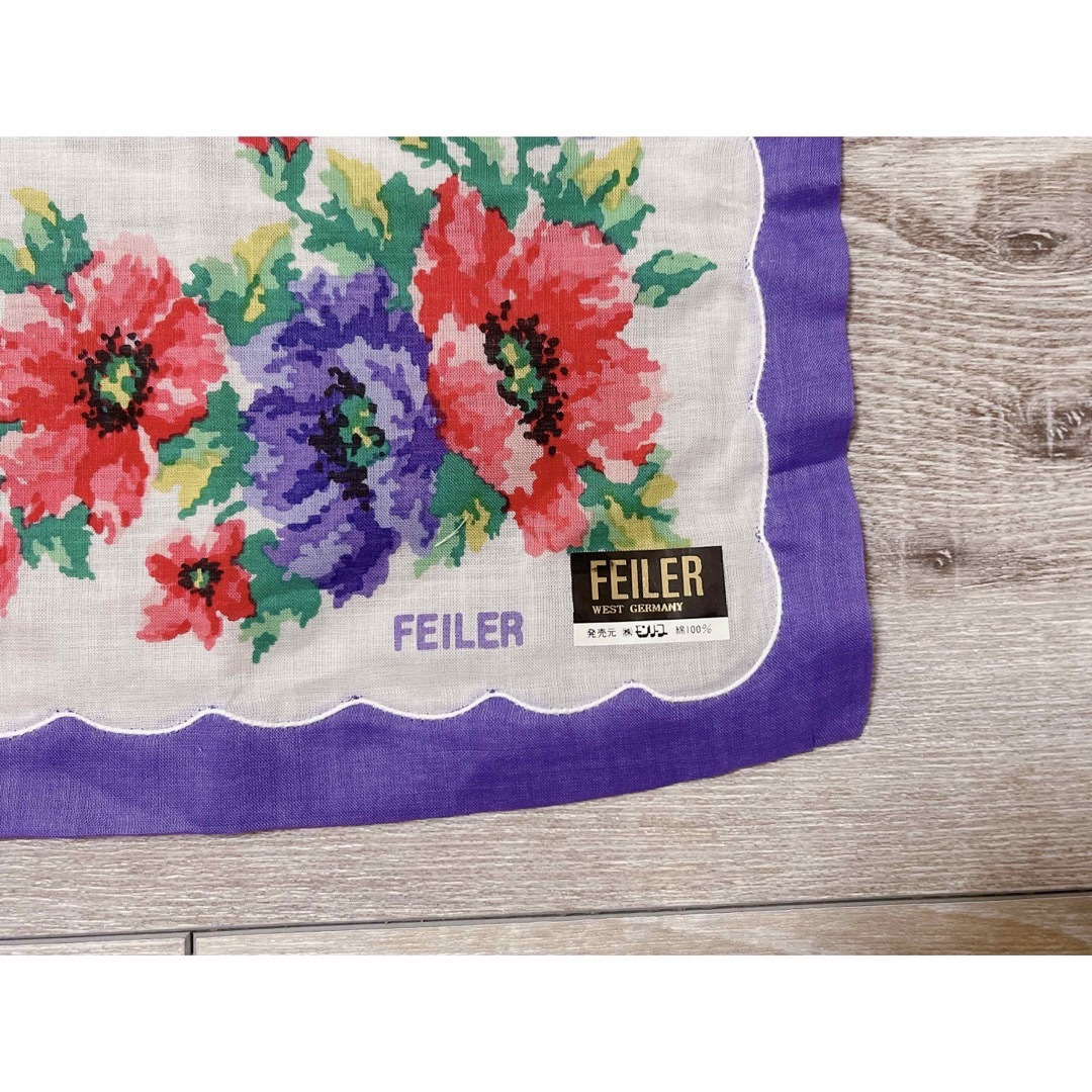 FEILER(フェイラー)のFEILER/花柄ハンカチ/紫系 レディースのファッション小物(ハンカチ)の商品写真