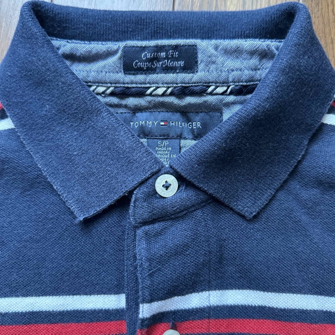 TOMMY HILFIGER(トミーヒルフィガー)のTOMMY HILFIGER キッズ S ボーダー ポロシャツ ネイビー キッズ/ベビー/マタニティのキッズ服男の子用(90cm~)(Tシャツ/カットソー)の商品写真