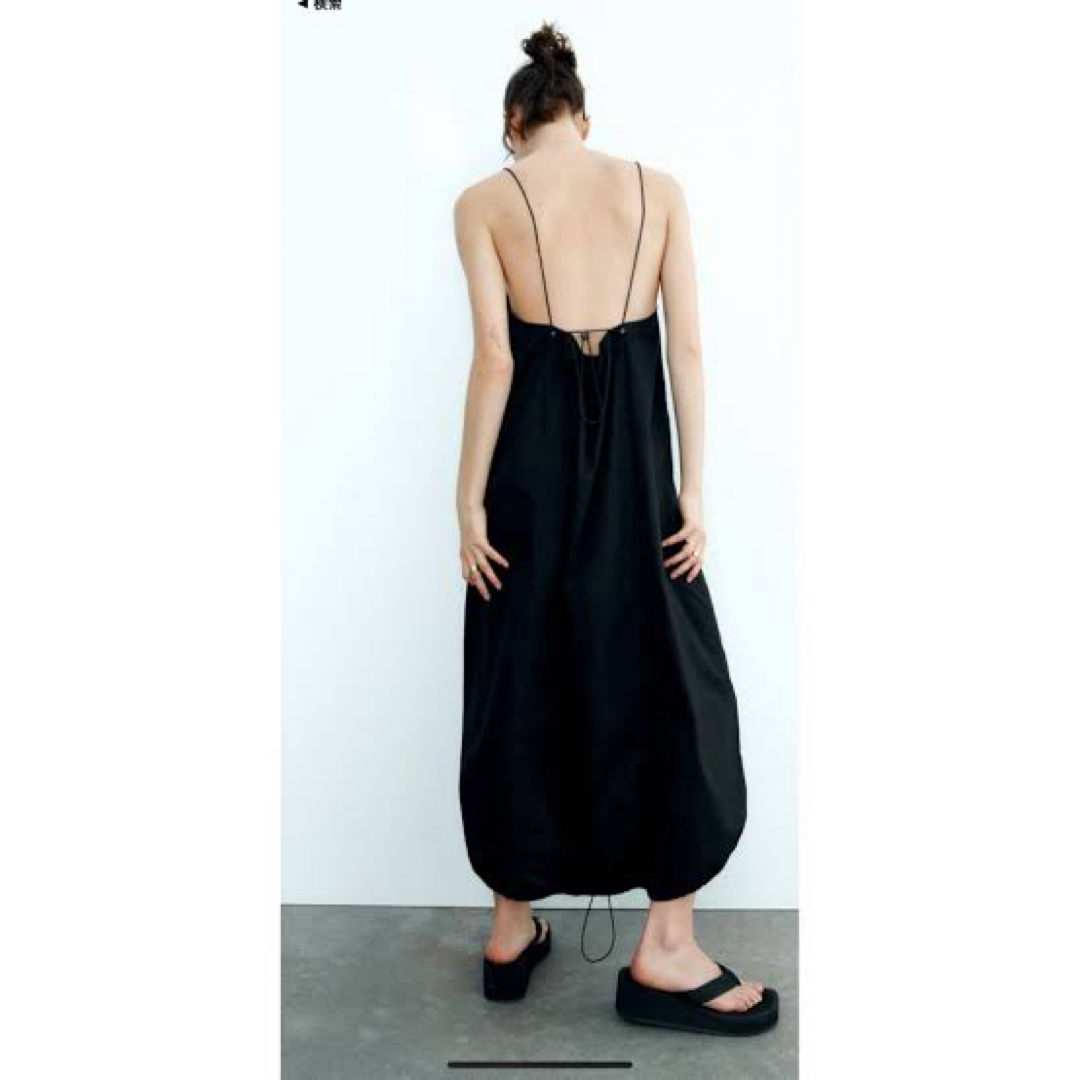 ZARA(ザラ)のZARA ギャバジンワンピース ブラック　XS レディースのワンピース(ロングワンピース/マキシワンピース)の商品写真