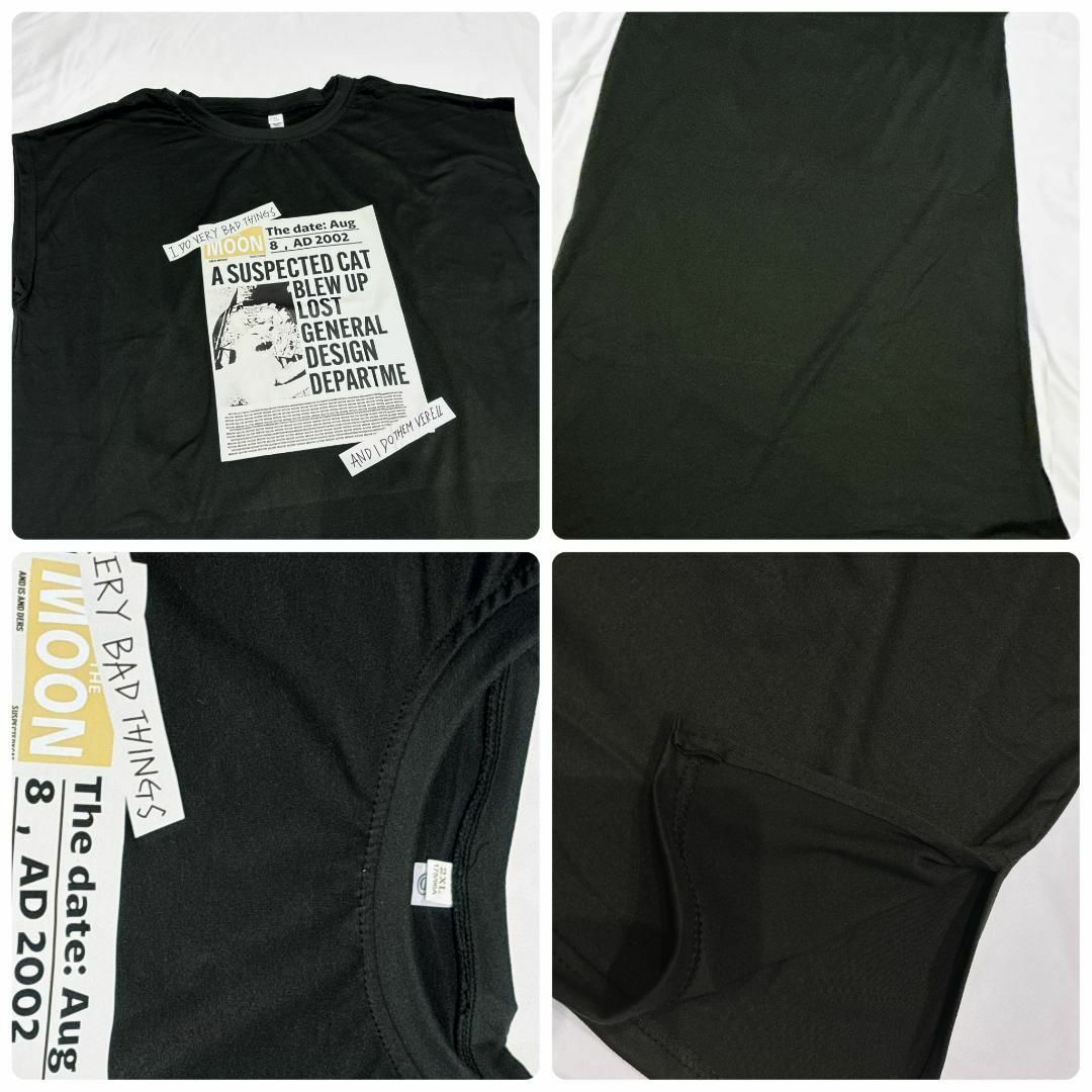 Tシャツ　ワンピース　2XL　ノースリーブ　ロング丈　レディース　ロゴ　プリント レディースのワンピース(ひざ丈ワンピース)の商品写真