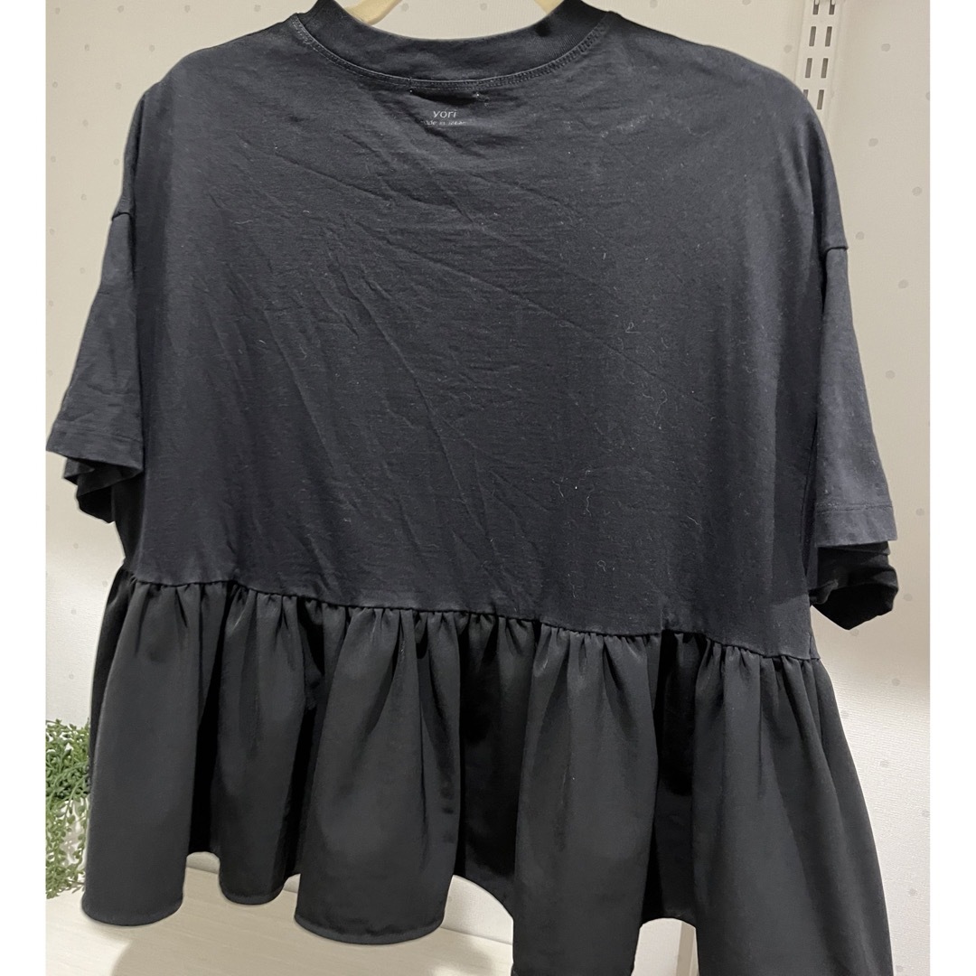 UNITED ARROWS(ユナイテッドアローズ)のyori✳︎ヘムフリルワイドTee！ホワイトブラック2色セット！ レディースのトップス(Tシャツ(半袖/袖なし))の商品写真