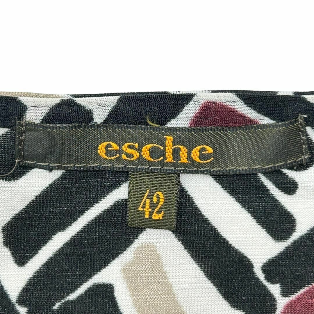 esche(エッシュ)の美品 esche エッシュ レディース トップス ブラウス 長袖 総柄 42 レディースのトップス(シャツ/ブラウス(長袖/七分))の商品写真