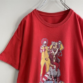 【消えたドナルド・マクドナルド◎】企業系パロディTシャツ古着90s US赤半袖(Tシャツ/カットソー(半袖/袖なし))