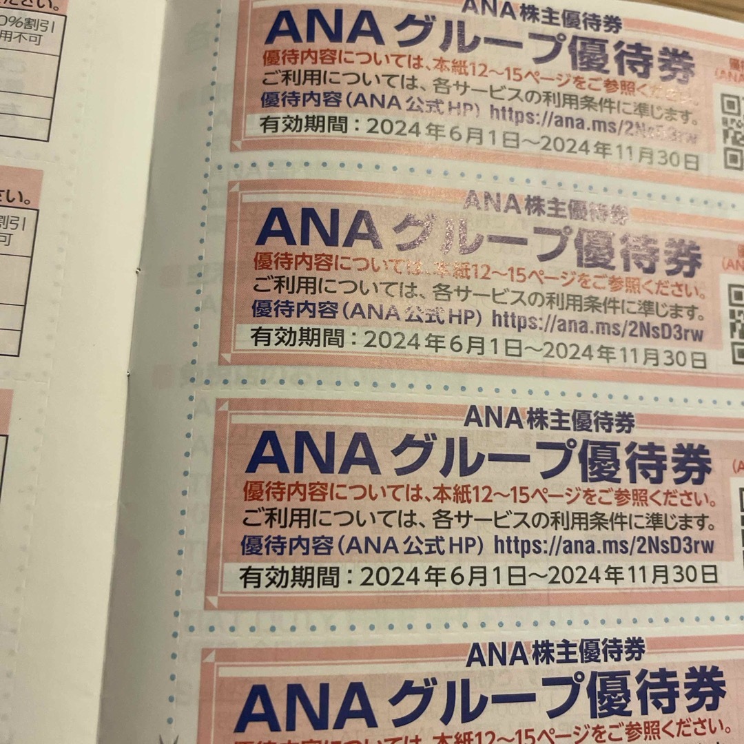 ANA(全日本空輸)(エーエヌエー(ゼンニッポンクウユ))のANA 株主優待券　5枚　グループ優待券　2冊　セット　チケット　航空券　国内線 チケットの優待券/割引券(その他)の商品写真