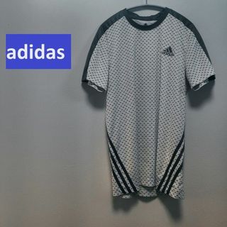 adidas - adidas ドット柄Tシャツ ホワイト グレー メンズL