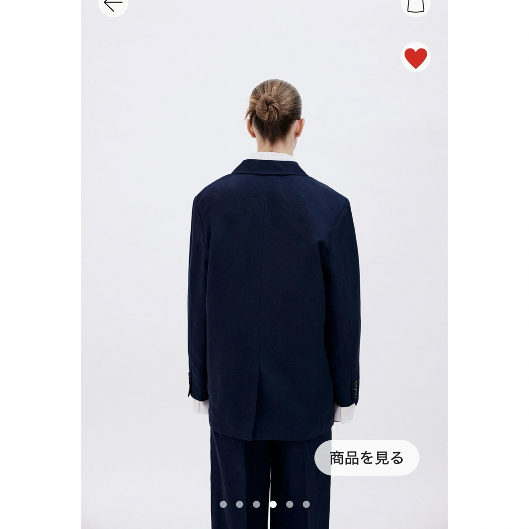 H&M(エイチアンドエム)のh&m リネンブレンドオーバーサイズブレザー レディースのジャケット/アウター(テーラードジャケット)の商品写真
