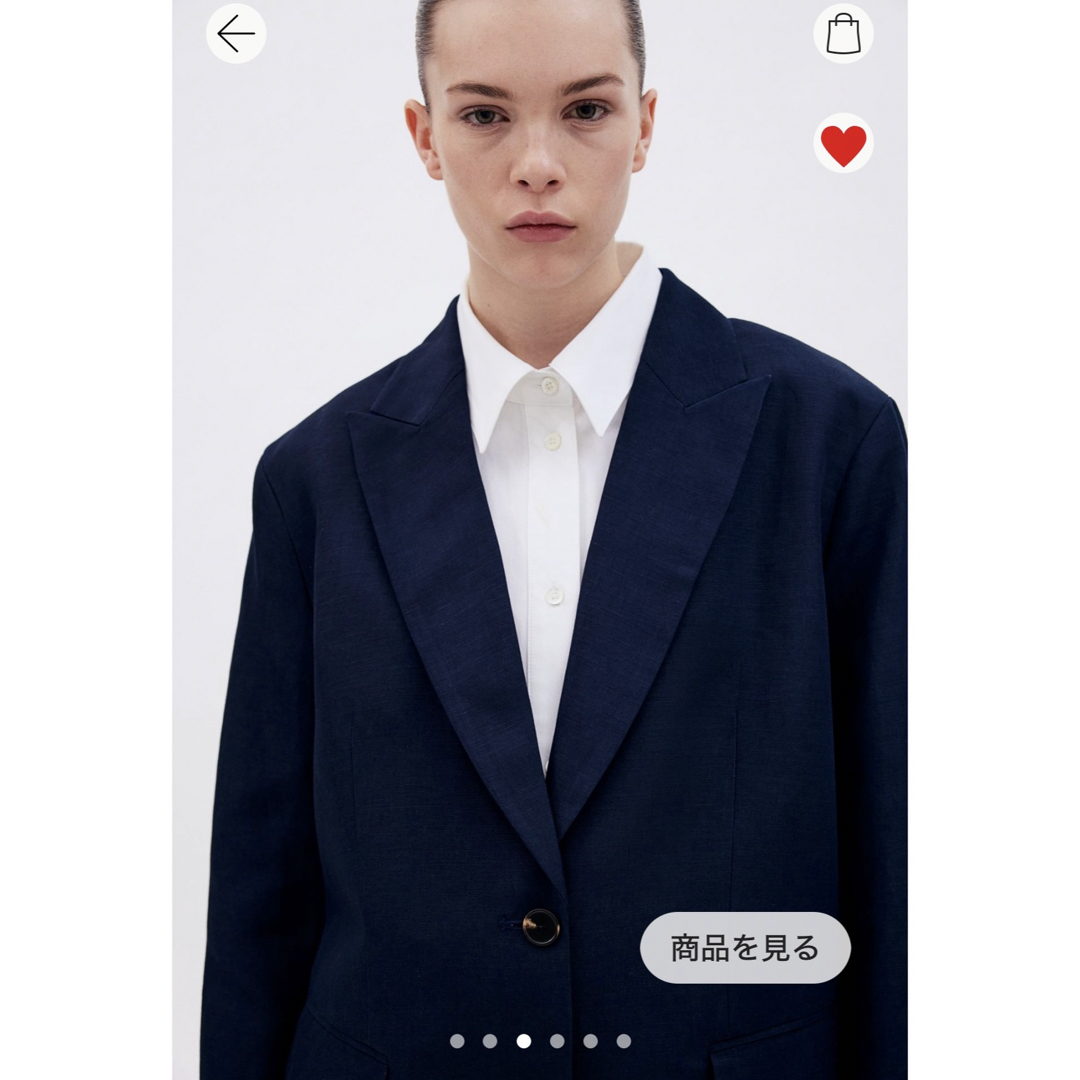 H&M - h&m リネンブレンドオーバーサイズブレザーの通販 by H&M - h&m リネンブレンドオーバーサイズブレザーの通販 by