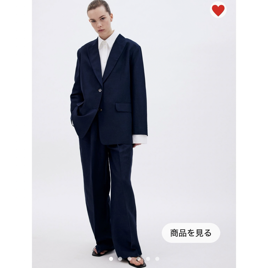 H&M - h&m リネンブレンドオーバーサイズブレザーの通販 by H&M - h&m リネンブレンドオーバーサイズブレザーの通販 by