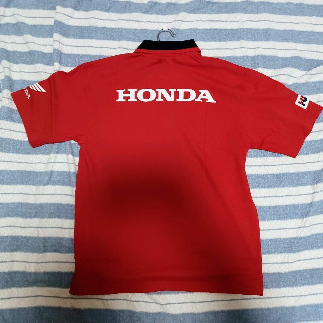 ホンダ TEAM HRC ピットシャツ Lサイズ 赤色 綿 コットン 自動車/バイクのバイク(装備/装具)の商品写真