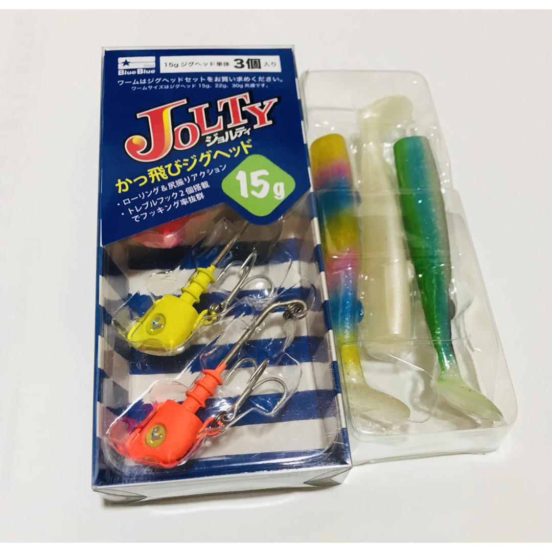 BLUE BLUE JOLTY15 JIGHEAD, WORM スポーツ/アウトドアのフィッシング(ルアー用品)の商品写真