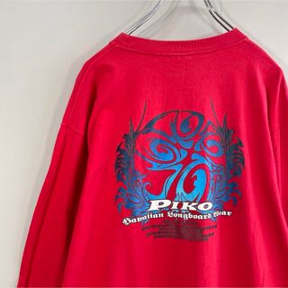 PIKO - 【背面バックプリントTシャツ】PIKOサーフTシャツ古着ロンT波乗りY2K流行