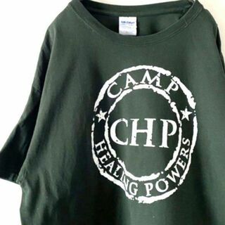 キャンプ CAMP CHP POWERS Tシャツ L カーキ グリーン古着(Tシャツ/カットソー(半袖/袖なし))