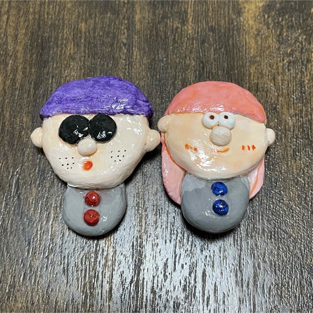 紙粘土マグネット 女の子 男の子 ハンドメイド ハンドメイドのおもちゃ(その他)の商品写真