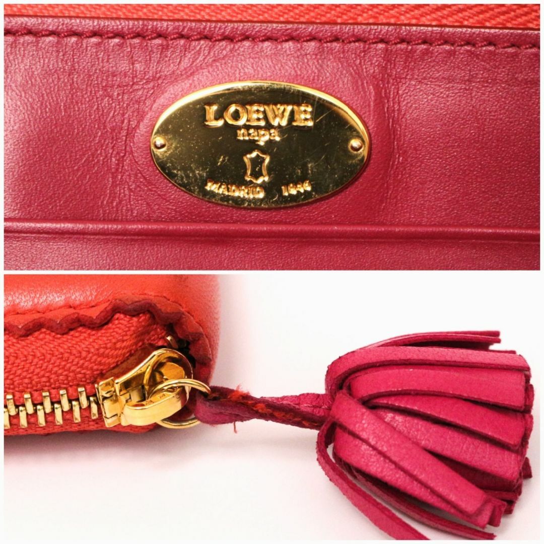 LOEWE(ロエベ)のロエベ長財布 ロングウォレット ラウンドジップ ナッパ フリンジ レザー ピンク レディースのファッション小物(財布)の商品写真