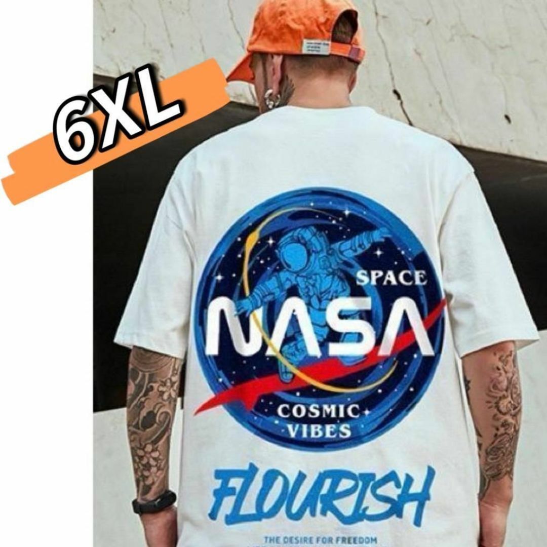 ◆【大人気】メンズ　NASATシャツ　白　6XL　オーバーサイズ　バックプリント メンズのトップス(Tシャツ/カットソー(半袖/袖なし))の商品写真