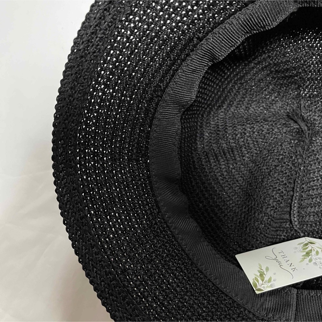 新品 ロゴ入り バケットハット 日焼け対策 紫外線防止 小顔効果 ブラック 外出 レディースの帽子(ハット)の商品写真