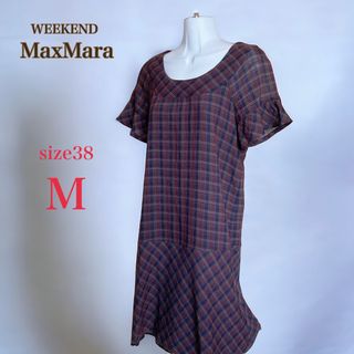 ウィークエンドマックスマーラ(Weekend Max Mara)のマックスマーラ WEEKENDMaxMara　チェックワンピース　38　M　濃紫(ひざ丈ワンピース)