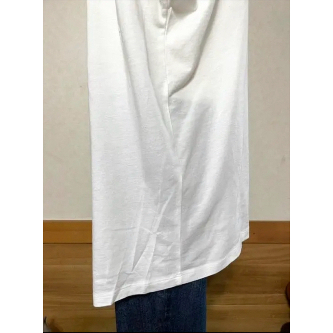 6-47  バックギャザー白Tシャツ カットソー レディースのトップス(Tシャツ(半袖/袖なし))の商品写真