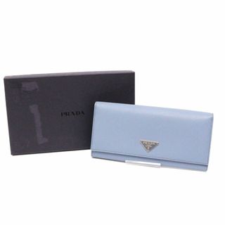 プラダ(PRADA)のプラダ M201A サフィアーノ 長財布 三角プレート レザー 本革 ブルー(財布)