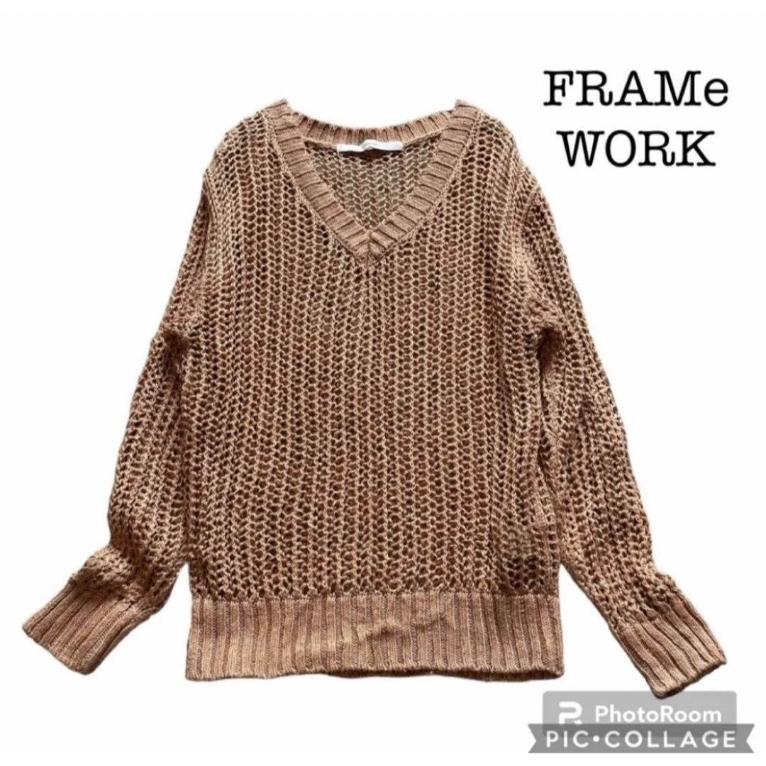 FRAMeWORK(フレームワーク)のFRAMeWORK メッシュVネックプルオーバー レディースのトップス(ニット/セーター)の商品写真