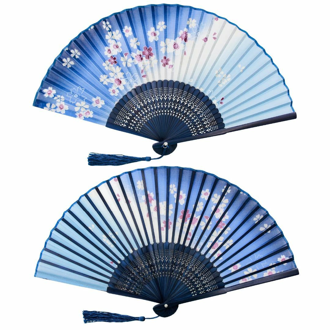 【色:blue-1】[boshiho] 扇子 メンズ レディース おしゃれ 和風 メンズのファッション小物(その他)の商品写真