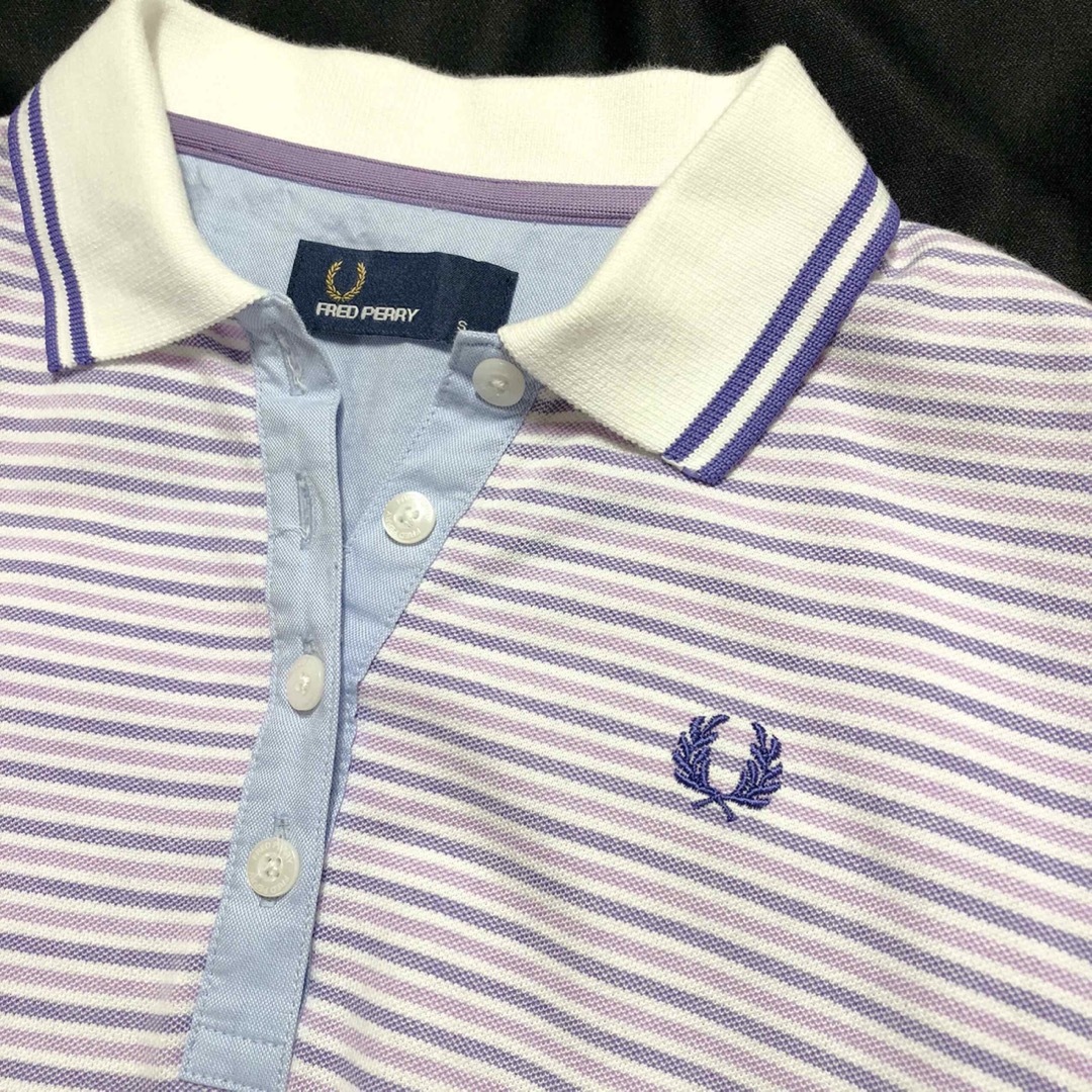 FRED PERRY(フレッドペリー)のFRED PERRYフレッドペリーの半袖ポロシャツSボーダー レディースのトップス(ポロシャツ)の商品写真