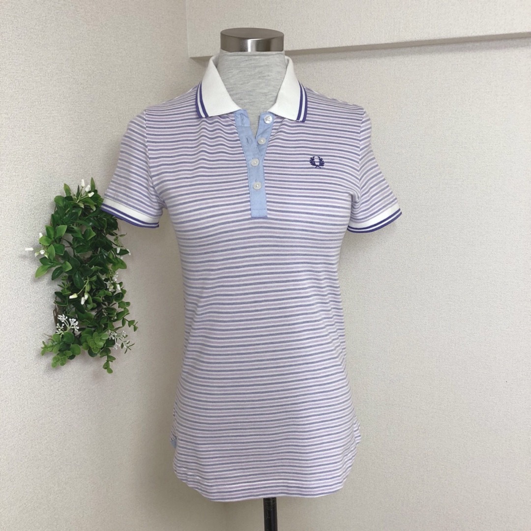 FRED PERRY(フレッドペリー)のFRED PERRYフレッドペリーの半袖ポロシャツSボーダー レディースのトップス(ポロシャツ)の商品写真