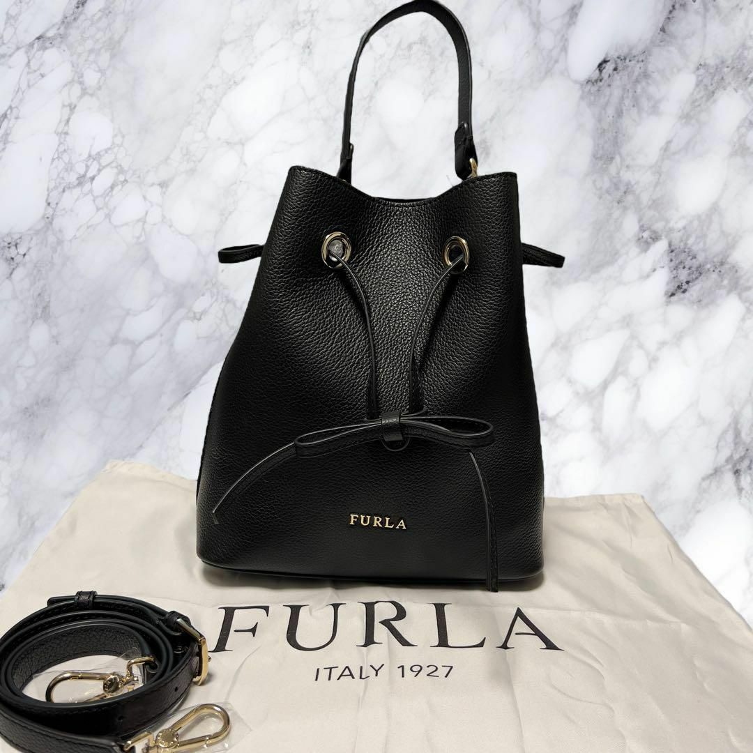 Furla(フルラ)の新品未使用 フルラ コスタンザ 巾着 2way ショルダーバッグ ブラック 黒 レディースのバッグ(ショルダーバッグ)の商品写真