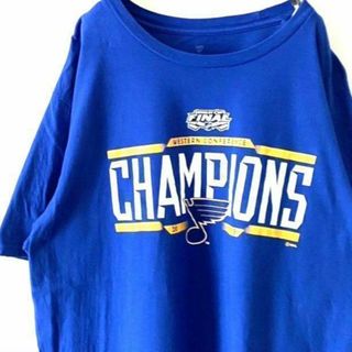 Fanatics チャンピオンズ ファイナル Tシャツ L ブルー 青 古着(Tシャツ/カットソー(半袖/袖なし))