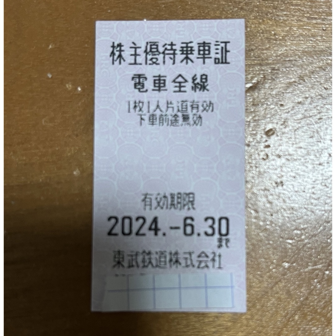 じゃーさん様専用　東武鉄道　株主優待乗車証2枚　匿名配送 チケットの乗車券/交通券(鉄道乗車券)の商品写真