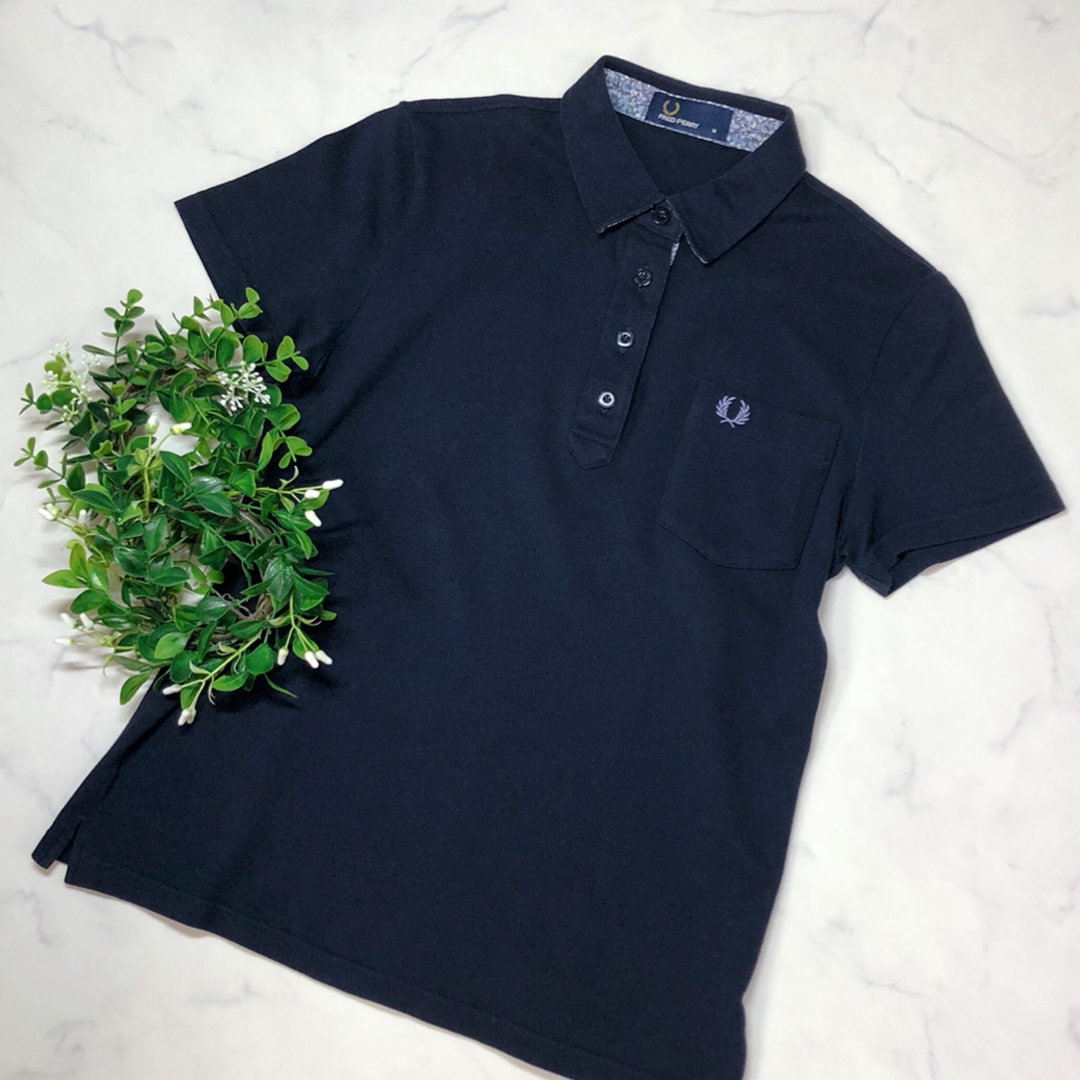 FRED PERRY(フレッドペリー)のFREDPERRYフレッドペリーの半袖ポロシャツMダークネイビー レディースのトップス(ポロシャツ)の商品写真