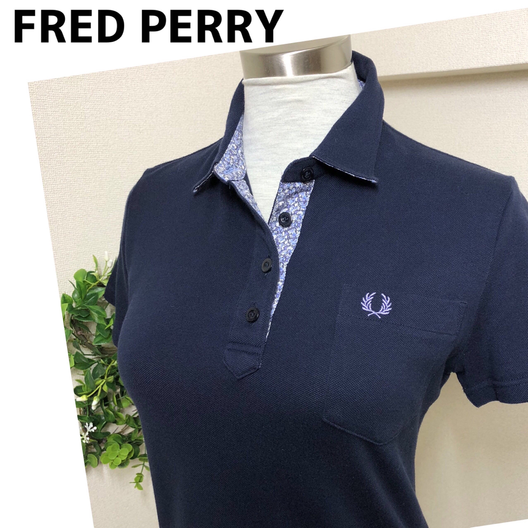 FRED PERRY(フレッドペリー)のFREDPERRYフレッドペリーの半袖ポロシャツMダークネイビー レディースのトップス(ポロシャツ)の商品写真