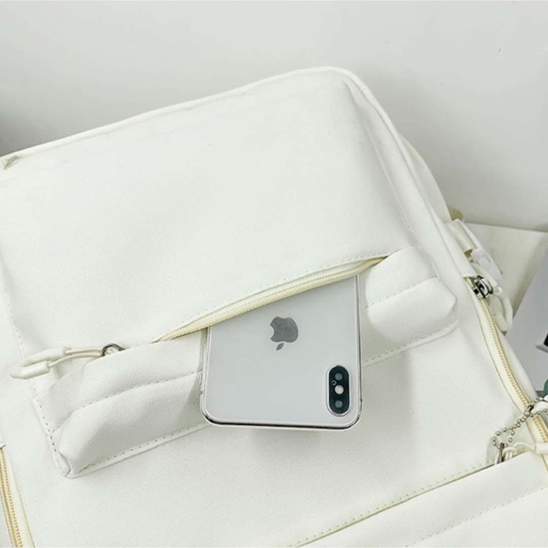 【韓国】リュック バックパック 白 レディース メンズ 大容量 通勤 通学 旅行 レディースのバッグ(リュック/バックパック)の商品写真