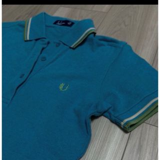 フレッドペリー(FRED PERRY)のフレッドペリーミントブルー×カーキポロ(ポロシャツ)