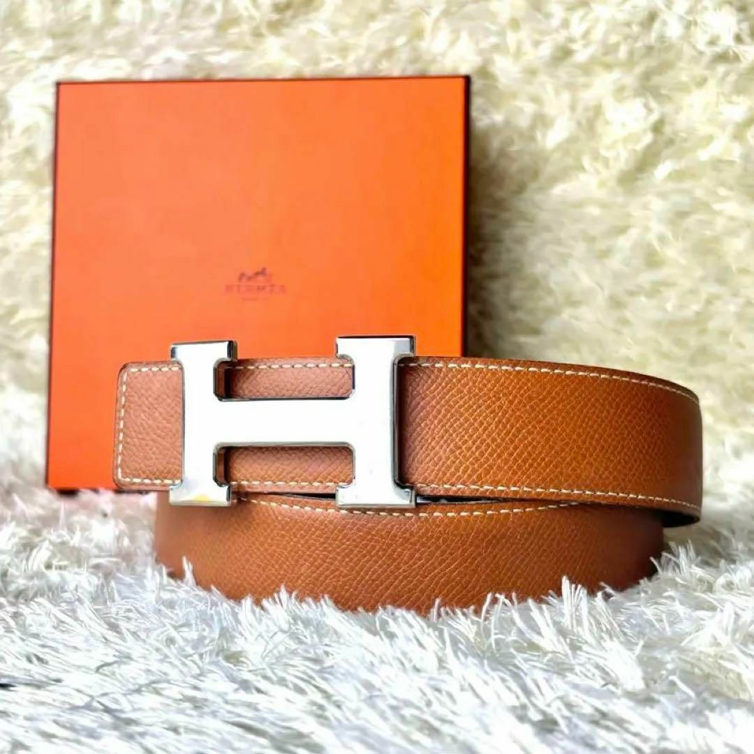 Hermes(エルメス)の【極美品】エルメス ベルト コンスタンス リバーシブル 黒 茶 シルバー 65 レディースのファッション小物(ベルト)の商品写真