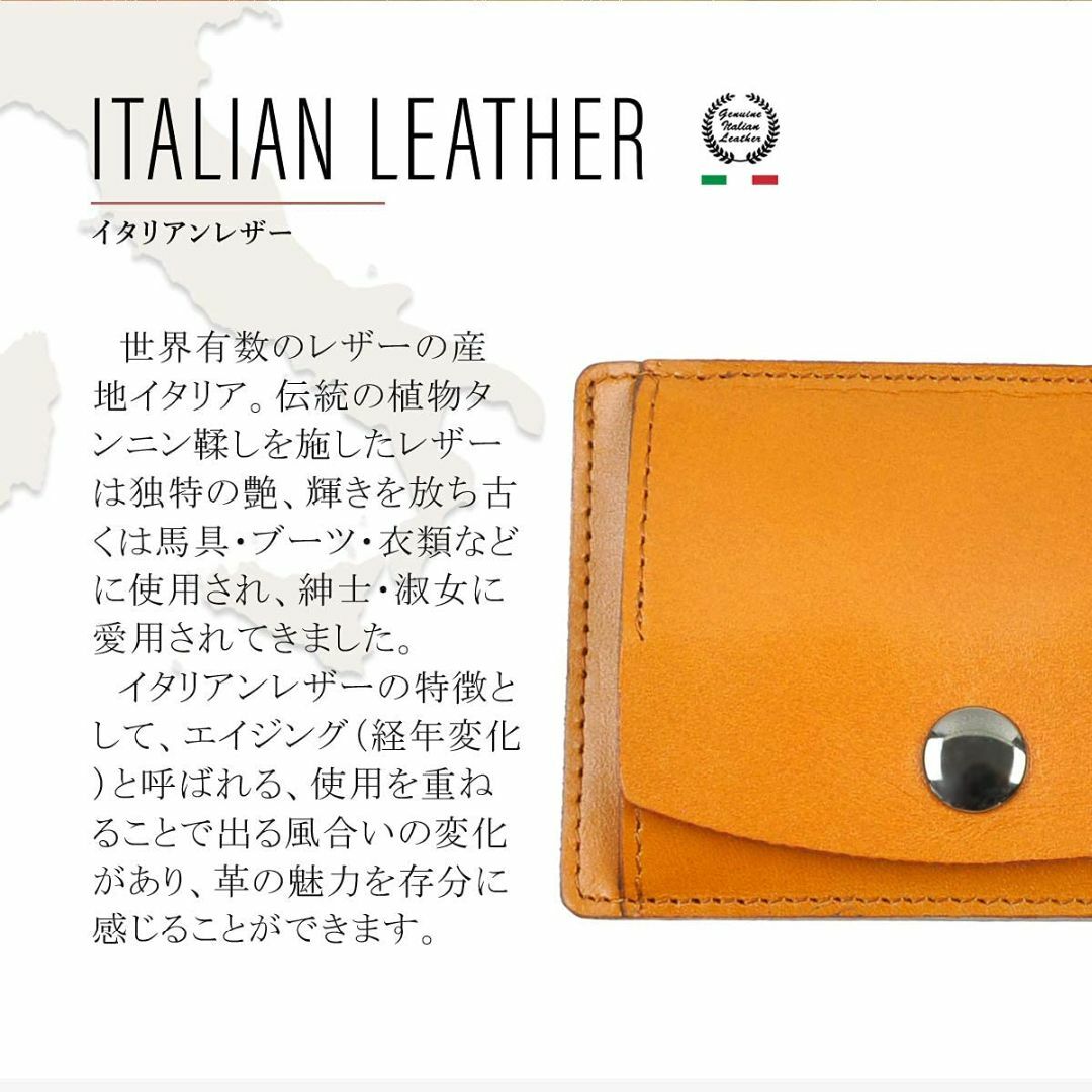 【色: green】Dom Teporna Italy 薄型 本革 小銭入れ 財 メンズのバッグ(その他)の商品写真