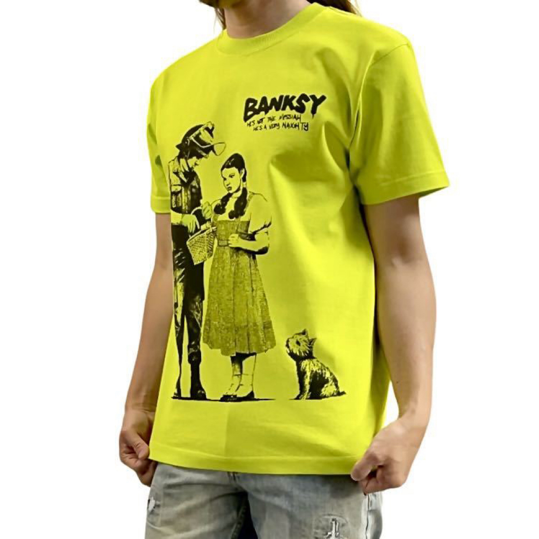 新品 ビッグプリント バンクシー BANKSY マッチ売りの少女 ポリスTシャツ メンズのトップス(Tシャツ/カットソー(半袖/袖なし))の商品写真
