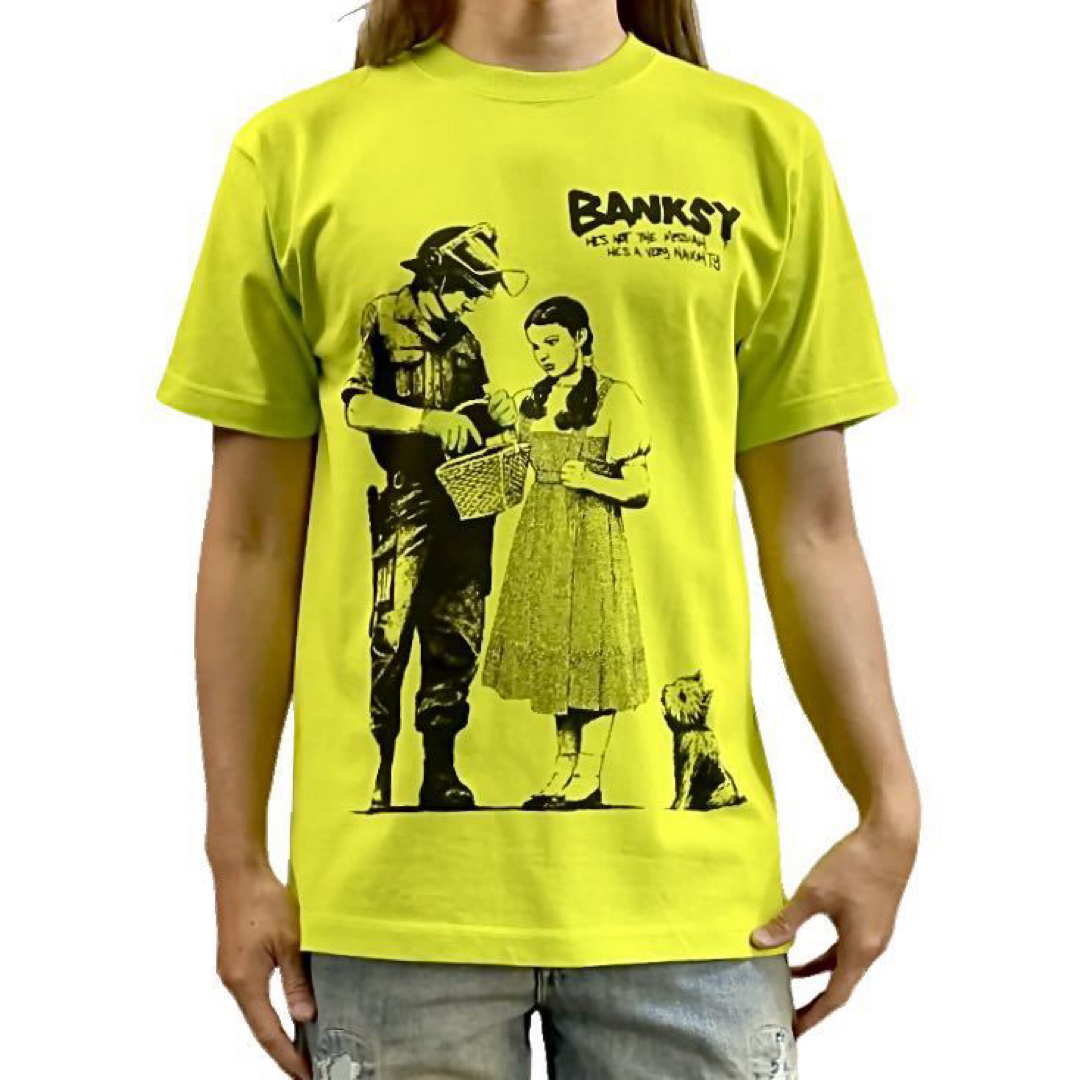 新品 ビッグプリント バンクシー BANKSY マッチ売りの少女 ポリスTシャツ メンズのトップス(Tシャツ/カットソー(半袖/袖なし))の商品写真