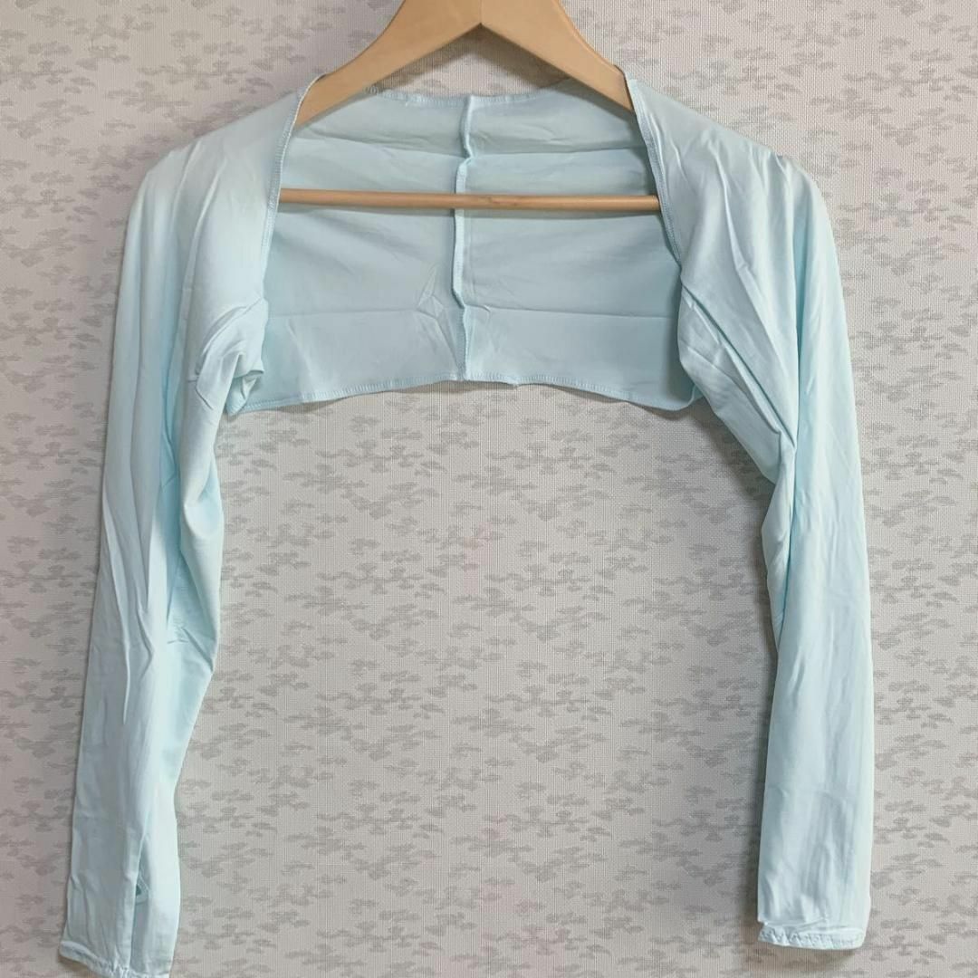 ブルー 着るアームカバー ボレロ UVカット 夏 紫外線対策 レディース 長袖 レディースのファッション小物(その他)の商品写真