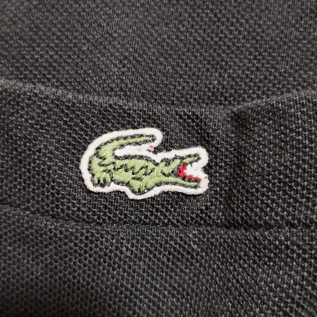 LACOSTE(ラコステ)のLACOSTE　ラコステ　ポロシャツ　ノーボタン　ボタンレス　Vネック　黒　L メンズのトップス(ポロシャツ)の商品写真