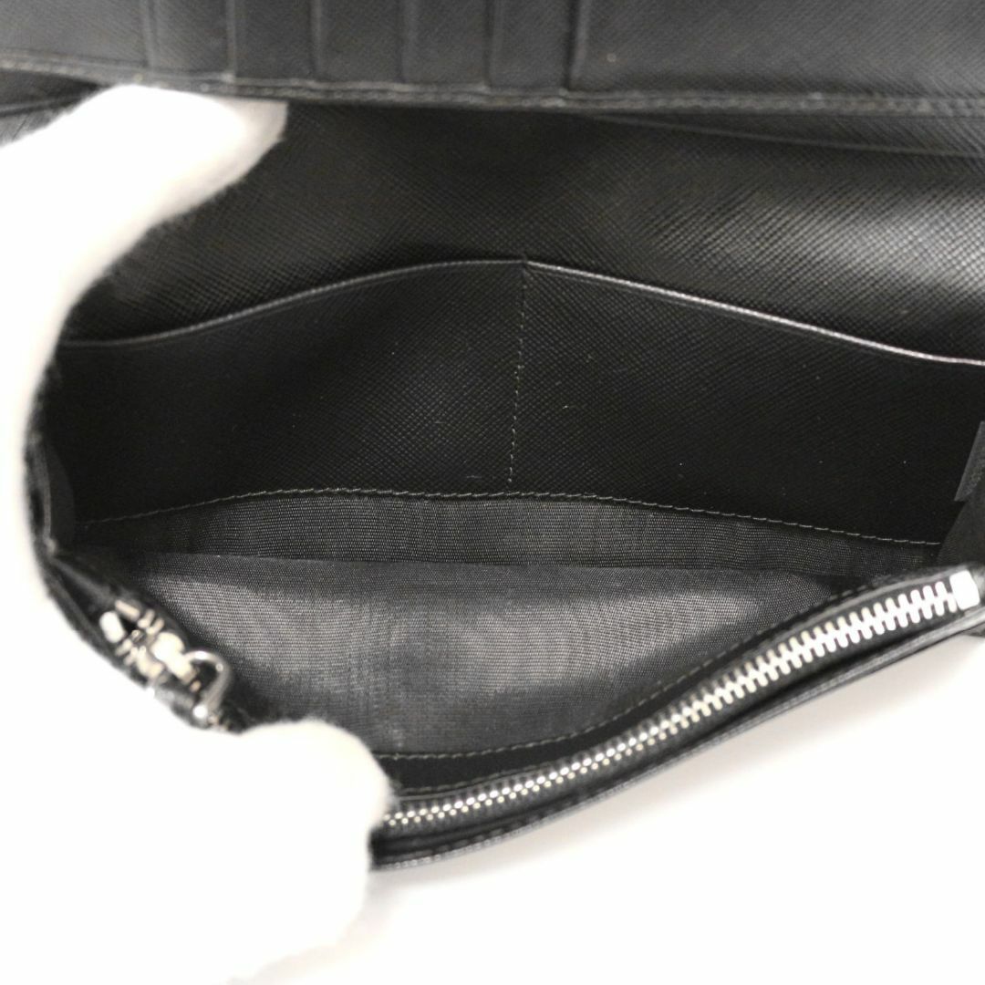 PRADA(プラダ)のプラダ サフィアーノ 長財布 2つ折り ロゴ レザー 本革 黒 ブラック レディースのファッション小物(財布)の商品写真