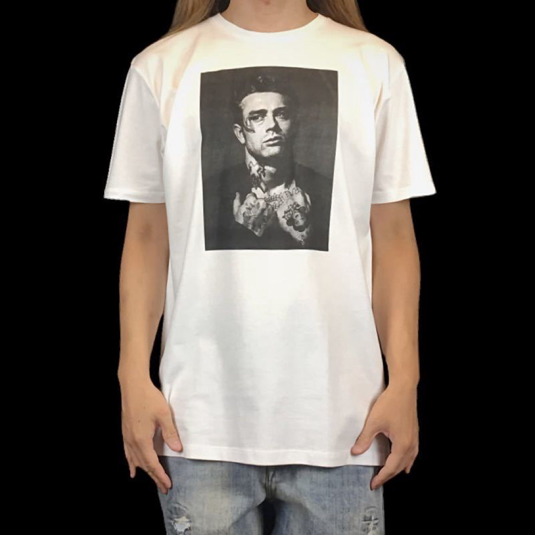 新品 ジェームズディーン タトゥ コラージュ 理由なき反抗 エデンの東 Tシャツ メンズのトップス(Tシャツ/カットソー(半袖/袖なし))の商品写真