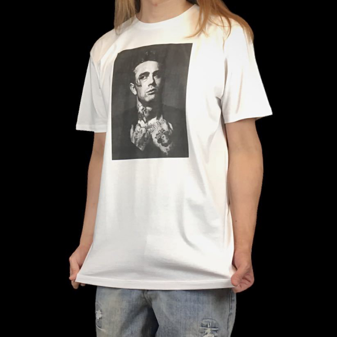 新品 ジェームズディーン タトゥ コラージュ 理由なき反抗 エデンの東 Tシャツ メンズのトップス(Tシャツ/カットソー(半袖/袖なし))の商品写真