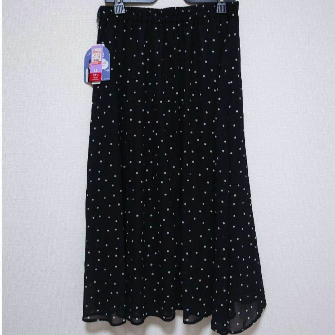 しまむら(シマムラ)のタグ付未使用  しまむら  hina  シフォンタックスカート  水玉  LL レディースのスカート(ロングスカート)の商品写真