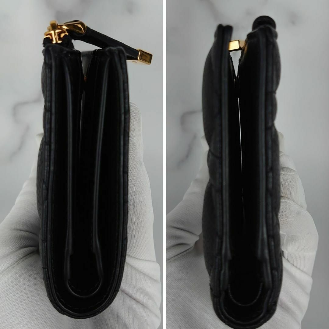 Christian Dior(クリスチャンディオール)の未使用品 クリスチャンディオール カロ ダリアウォレット 二つ折り財布 黒 レディースのファッション小物(財布)の商品写真