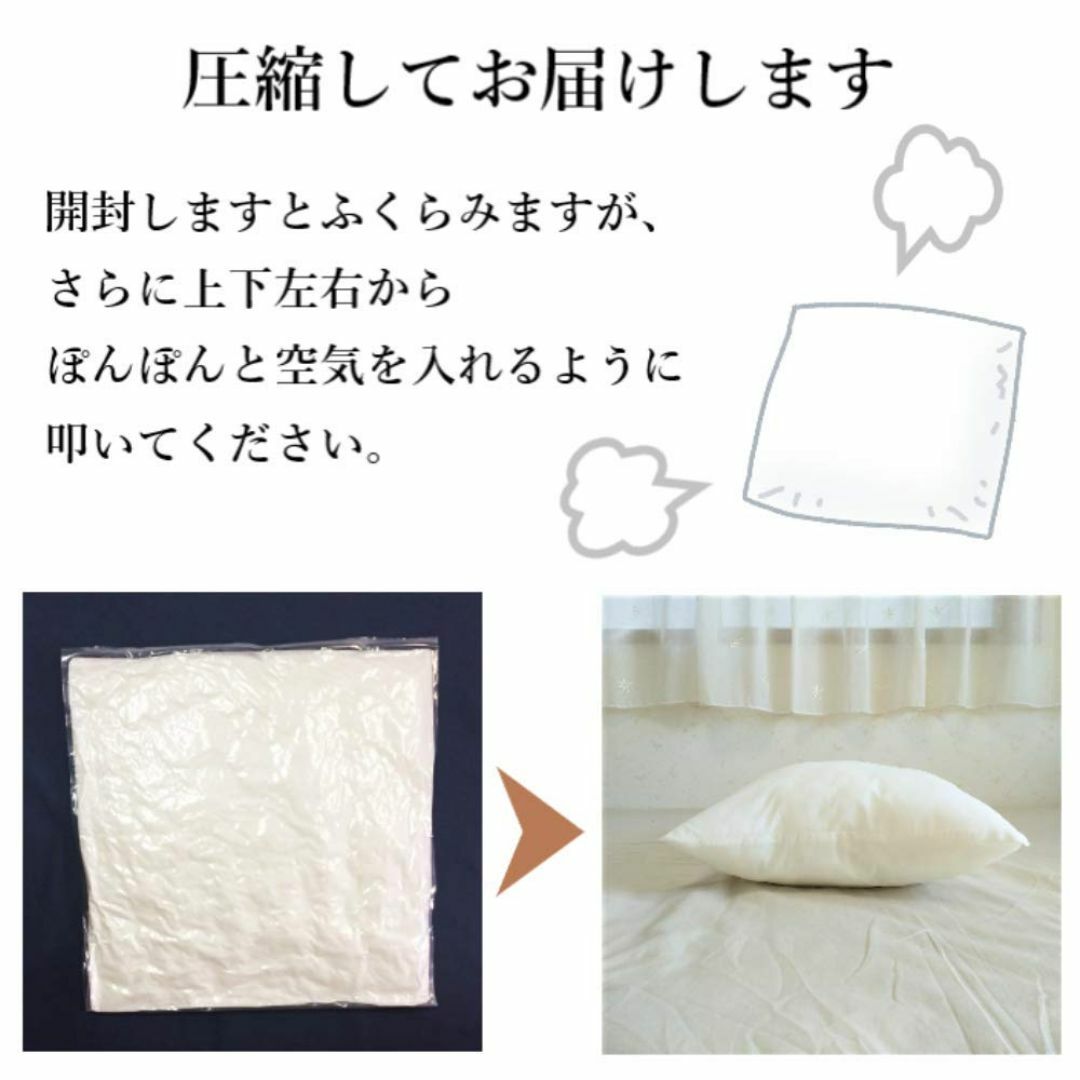 蜂屋 HACHIYA ヌードクッション 60×60cm 中身 背当 洗える 日本 インテリア/住まい/日用品のインテリア小物(クッション)の商品写真