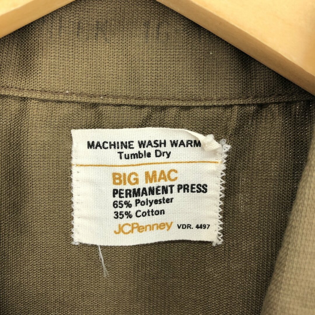 古着 70年代 ジェイシーペニー J.C.Penney BIG MAC ビッグマック 半袖 ワークシャツ メンズXL ヴィンテージ /eaa448610 メンズのトップス(シャツ)の商品写真