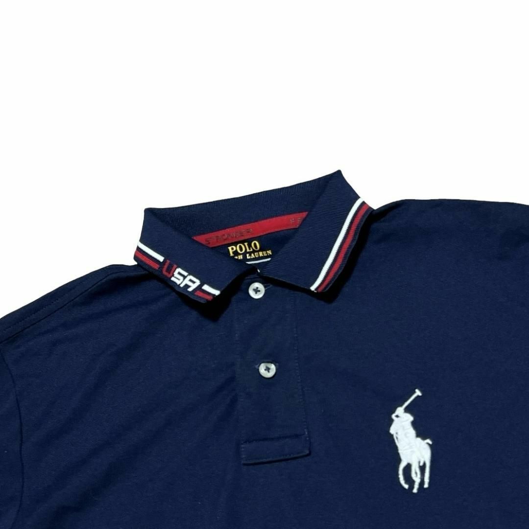 POLO RALPH LAUREN(ポロラルフローレン)のポロラルフローレン 半袖ポロシャツ USAチーム オリンピック 夏物古着bh5 メンズのトップス(ポロシャツ)の商品写真